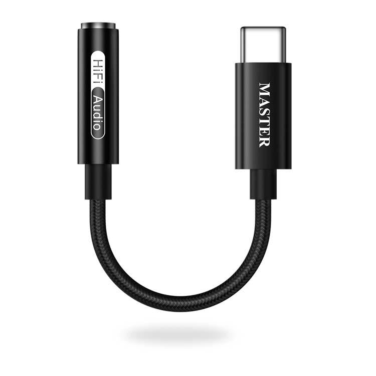 محول ماستر من تايب سي الى منفذ سماعة 3.5 ملم - اسود | Master USB-C to 3.5mm Audio Jack Converter – Black