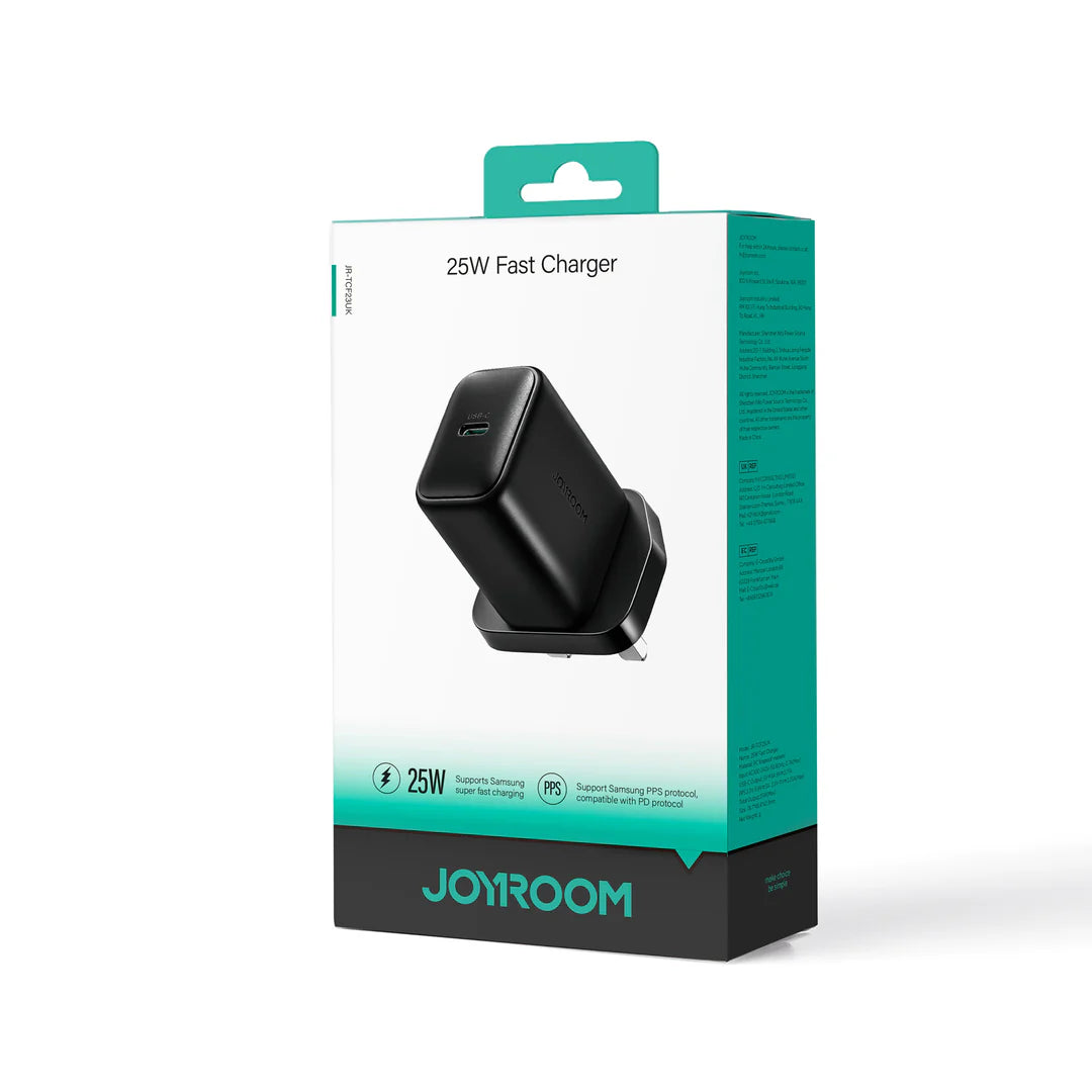 Şarjêra Dîwêr a Joyroom JR-TCF23 25W PD bi Kabloya 1m Type-C bo Type-C - Reş | Şarjêra PD ya JOYROOM JR-TCF23 25W bi Kabloya 1m Type-C bo Type-C - Reş