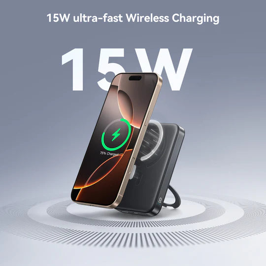 JOYROOM QI2 10,000mAh Hêza Bêtêl a Magnetîk bi Hêza Şarjkirinê ya 22.5W û Girêderê Zengilê - Reş | JOYROOM JR-PBM12 Banka Hêza Bêtêl a Magnetîk a 22.5W bi Girêderê Zengilê 10000mAh – Reş