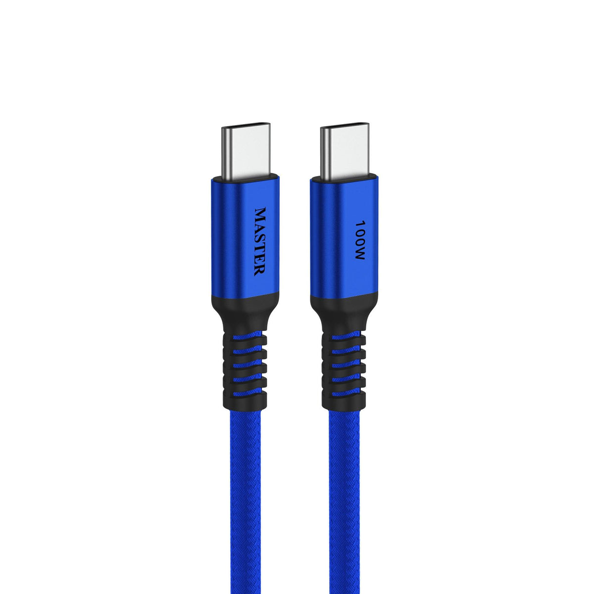 كيبل ماستر مضفر تايب سي الى تايب سي بقدرة شحن 100 واط وطول 1.2 متر - بنفسجي | Master Braided 100W USB-C to USB-C Cable 1.2M – Purple
