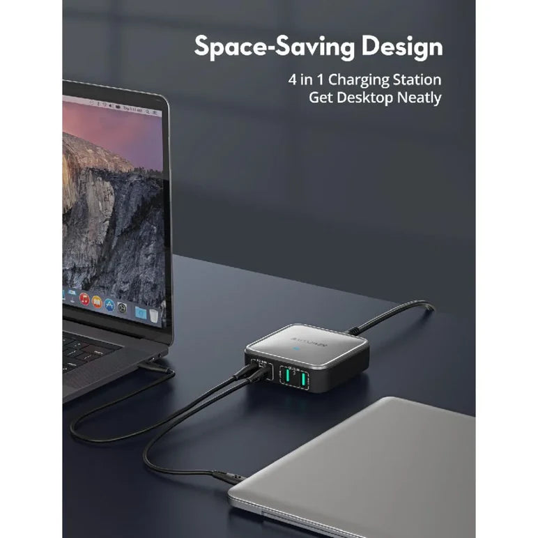 Şarjêra Maseya RAVPower RP-PC1042 100W 4-Port GaN PD - Şarjêra Maseya RAVPower 4-Port 100W bi Teknolojiya GaN