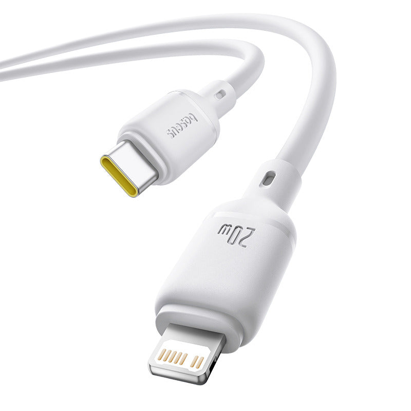 Baseus Silky Cable C→iP 20W 2m White - كابل بيسوس سيلكي شحن سريع 20 واط 2 متر أبيض