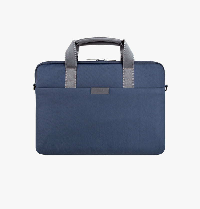 UNIQ Stockholm water-resistant nylon laptop messenger bag Midnight Blue