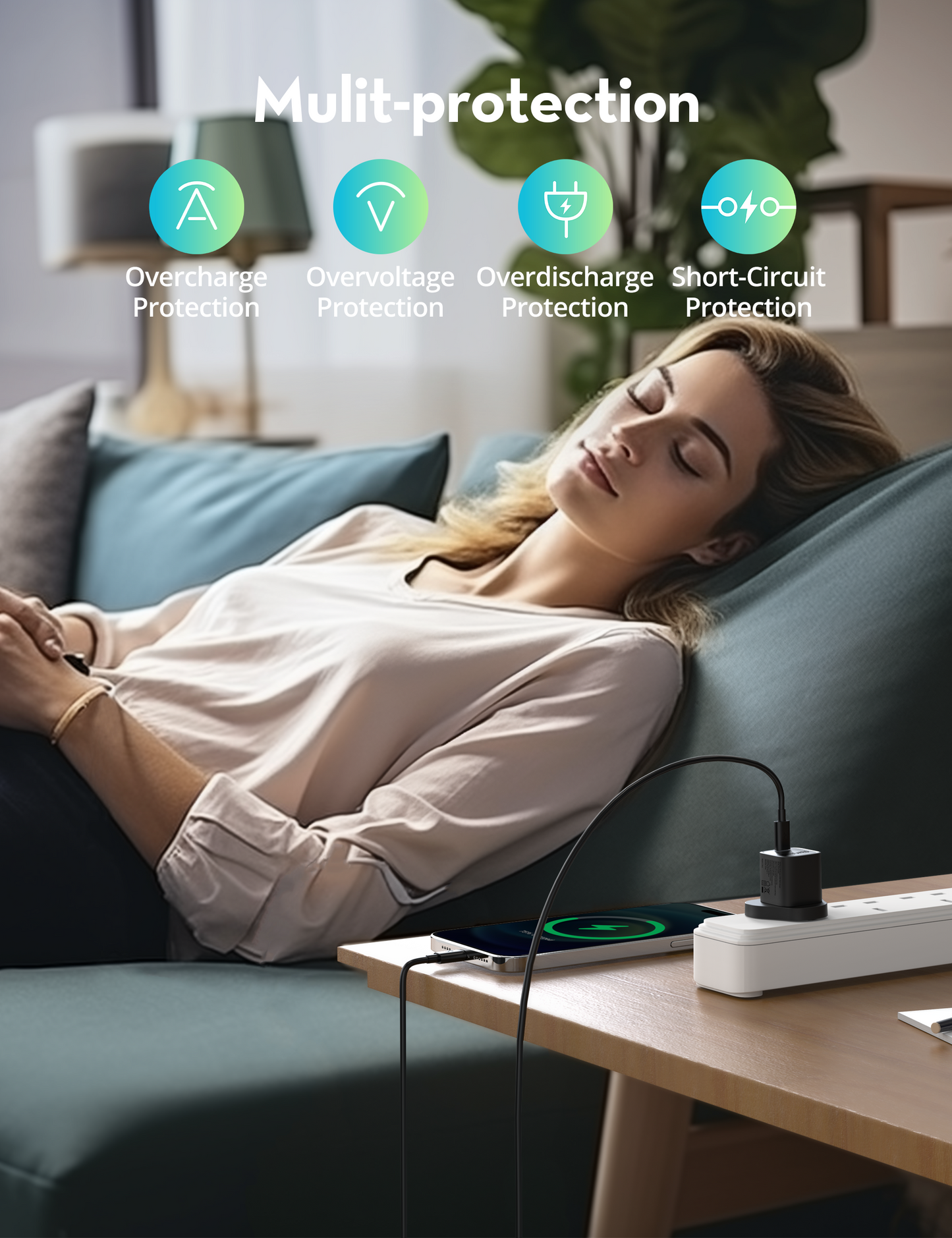 Şarjêra Dîwêr a RAVPower RP-PC1057 20W GaN PD bi Kabloya USB-C ber USB-C - Şarjêra RAVPower 20W bi kabloya Type-C ber USB-C - PD ya bilez, mezinahiya kompakt, teknolojiya GaN