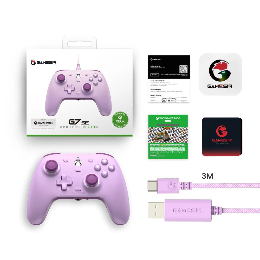 يد تحكم جيم سير G7 SE لإكس بوكس - بنفسجي + شهر جيم باس مجاناً | GameSir G7 SE Xbox Joystick - Purple + 1 Month Game Pass