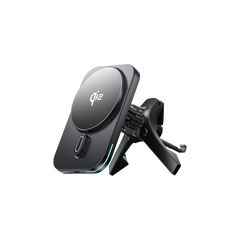 شاحن سيارة ويوو Qi2.0 لاسلكي مغناطيسي بقدرة شحن 15 واط | WiWU CH-323 Qi2.0 MAGO MagSafe Wireless Car Charger – 15W
