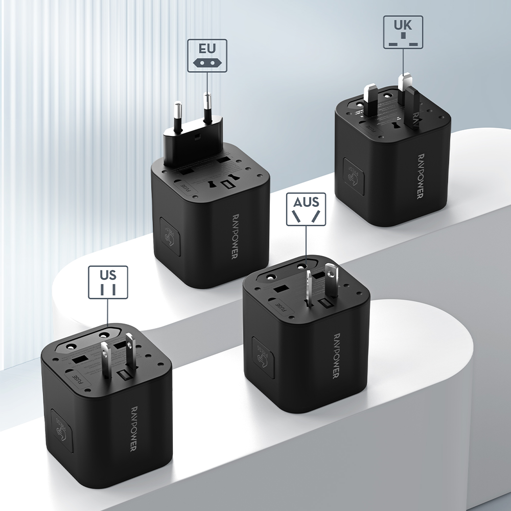 Plug-a Rêwîtiyê ya Gerdûnî ya RAVPower RP-PC1044 1840W - Adaptora Rêwîtiyê ya Gerdûnî ya RAVPower, 1840W