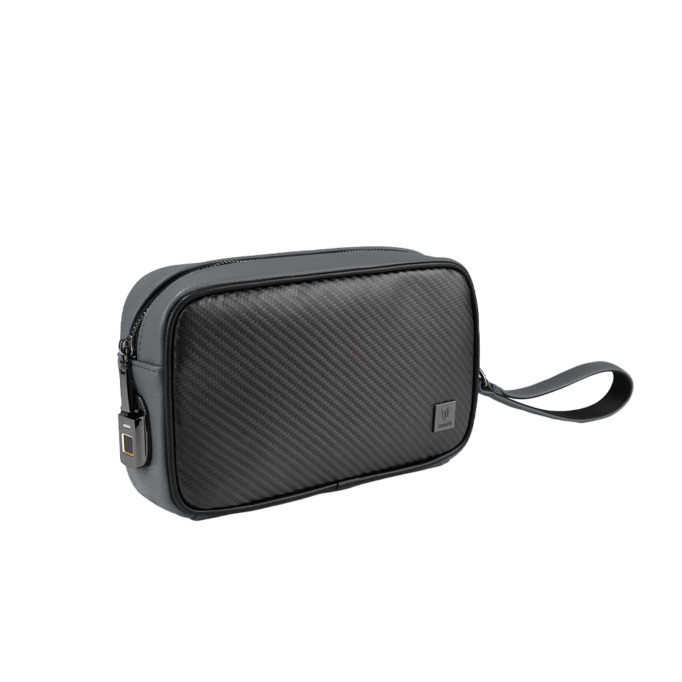 حقيبة ويوو ماستر كاربون ببصمة الاصبع الذكية, تصميم كاربون فاخر | WiWU Master Carbon Smart Fingerprint Personal Bag - Carbon Design