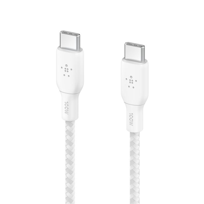 كيبل بيلكن BoostCharge تايب سي الى تايب سي بقدرة شحن 100 واط وطول 2 متر | Belkin BoostCharge USB-C to USB-C Cable 100W 2m