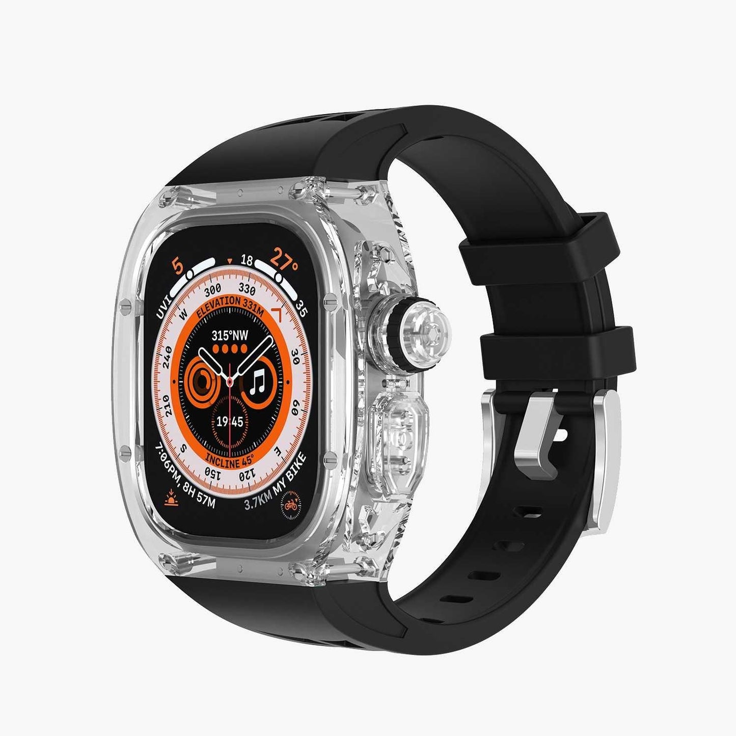 حزام سيليكون مع غطاء حماية من جرين لايون للساعات الذكية بحجم 49 ملم | Green Lion La Royal Silicone Strap Case Watch 49mm