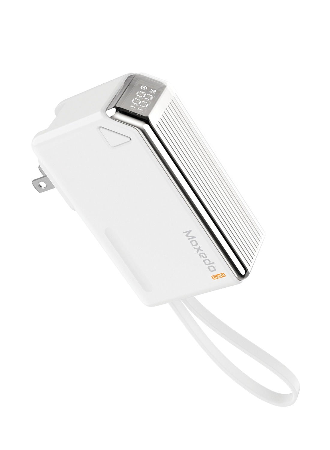 Moxedo Porta-Go 5,000mAh power bank with built-in AC plug - White