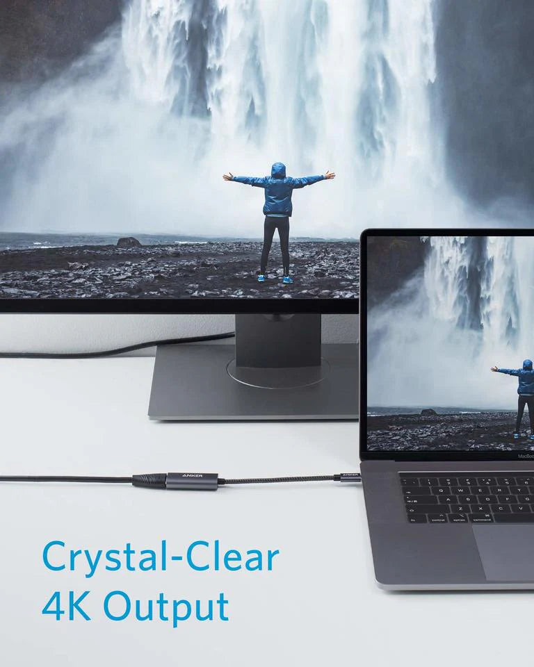 انكر محول يو اس بي سي الى HDMI بدقة 4K - رمادي | Anker 310 USB-C to HDMI Adapter, 4K@60Hz - Gray