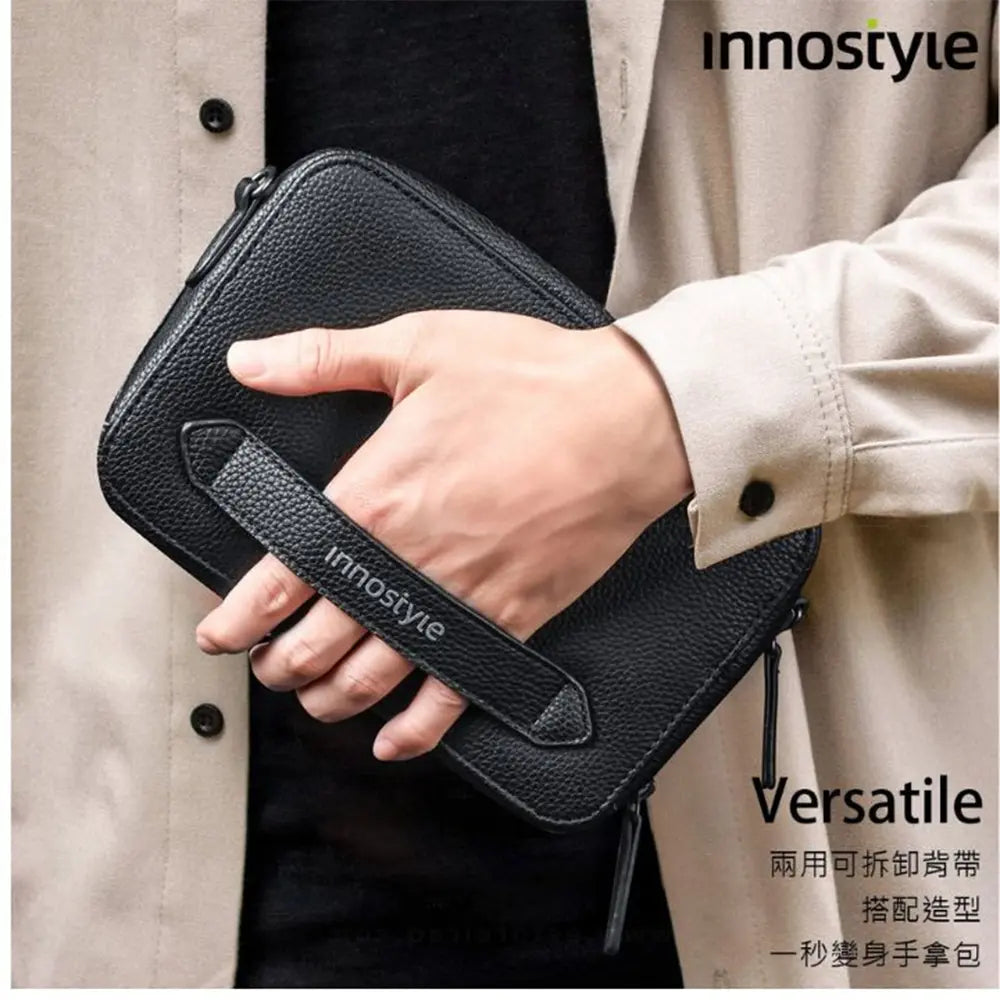 innoStyle Luxleather Crossbody Sling Bag with Shoulder Strap - PLS-21BLK | حقيبة انوستايل لوكس ليذر كروس بودي بحزام كتف - أسود
