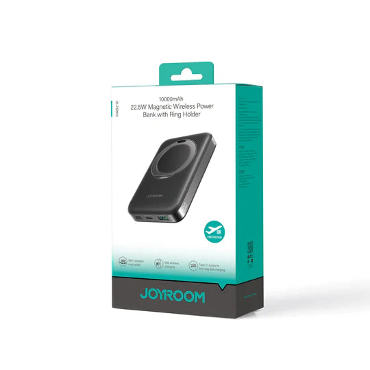 JOYROOM QI2 10,000mAh Hêza Bêtêl a Magnetîk bi Hêza Şarjkirinê ya 22.5W û Girêderê Zengilê - Reş | JOYROOM JR-PBM12 Banka Hêza Bêtêl a Magnetîk a 22.5W bi Girêderê Zengilê 10000mAh – Reş