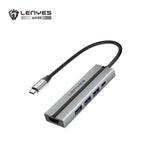هب تايب سي Lenyes AX129 محول 5 في 1 نقل بيانات سريع توصيل شاشات وأجهزة خارجية وشحن | Lenyes AX129 5-in-1 USB-C Hub High-Speed Data Transfer Display Output and Charging