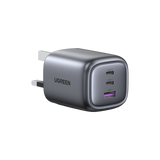 شاحن Ugreen 65W بثلاث منافذ | Ugreen USB-A+2*USB-C 65W GaN Tech Fast Charger