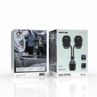 حامل جرين لايون دوال درايف للهاتف في السيارة - أسود | Green Lion Dual Drive Universal Car Phone Holder - Black