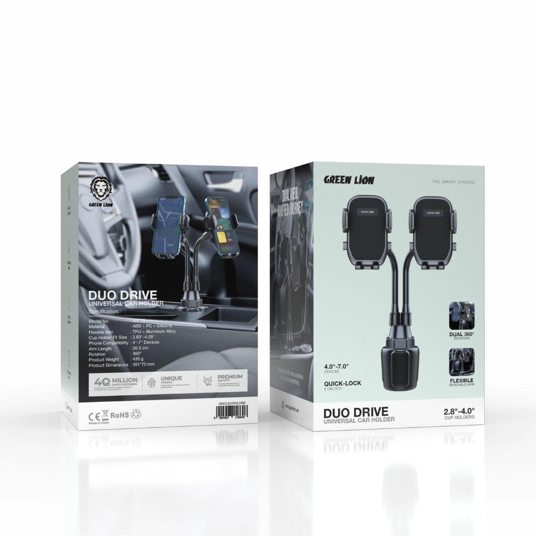 حامل جرين لايون دوال درايف للهاتف في السيارة - أسود | Green Lion Dual Drive Universal Car Phone Holder - Black