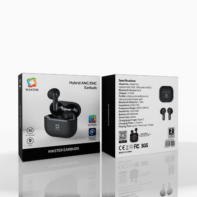 Master Earbuds Hybrid ANC ENC Black MSANCERBD-BK
