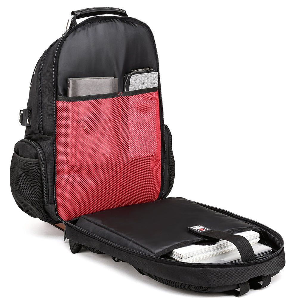 Çenteya Piştê ya Laptopê ya Oxfordê ya BANGE 40L ya Avnegir û Bi Porta Şarjkirina USB-yê