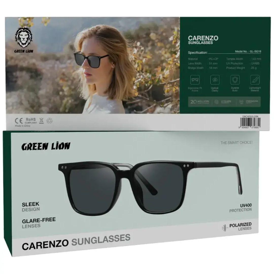 نظارة جرين لايون كارينزو الشمسية - أسود | Green Lion Carenzo Sunglasses - Black