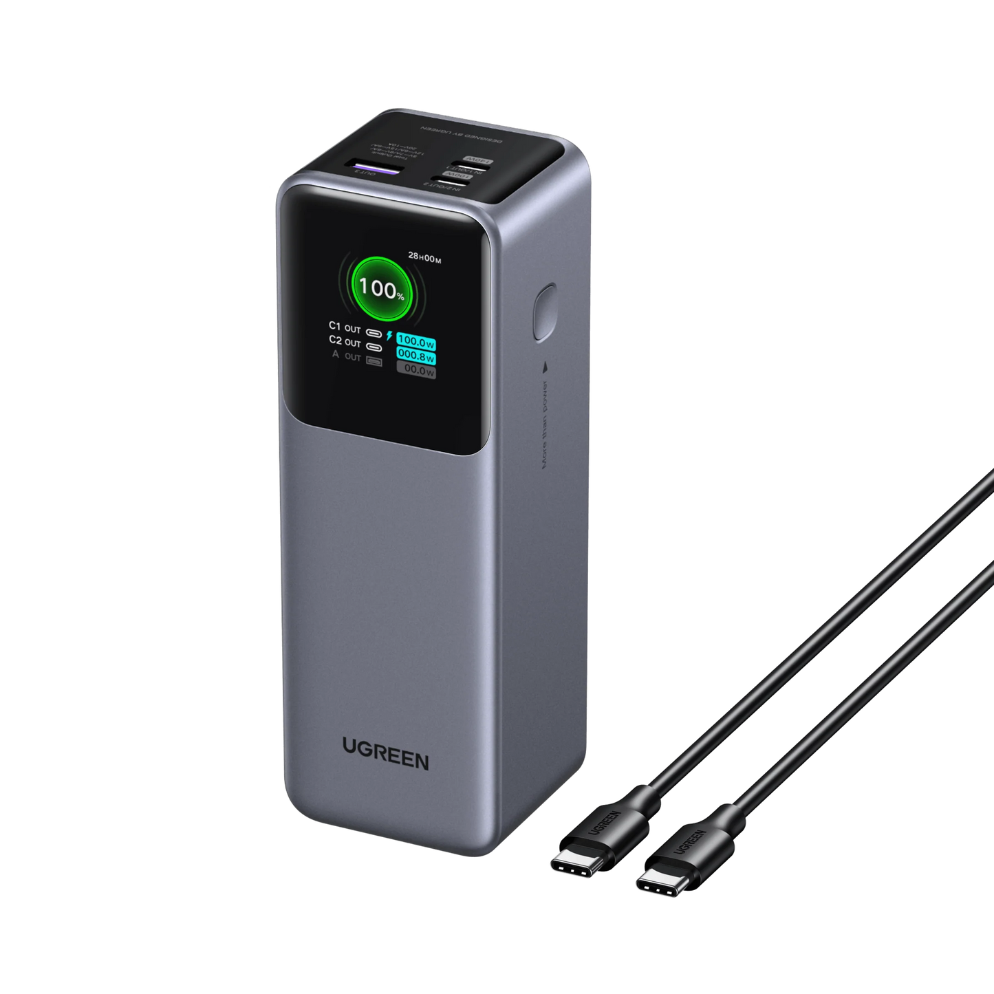 باور بانك يو جرين نيكسود بسعة 25,000 مللي امبير وبقدرة شحن 200 واط مع شاشة ذكية | UGREEN Nexode Power Bank 25000mAh 200W with Smart Digital Display