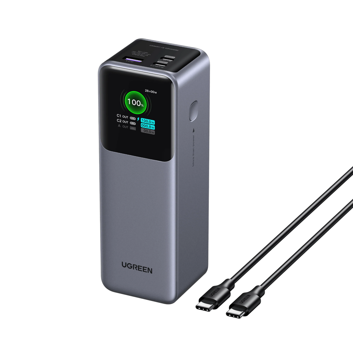 باور بانك يو جرين نيكسود بسعة 25,000 مللي امبير وبقدرة شحن 200 واط مع شاشة ذكية | UGREEN Nexode Power Bank 25000mAh 200W with Smart Digital Display