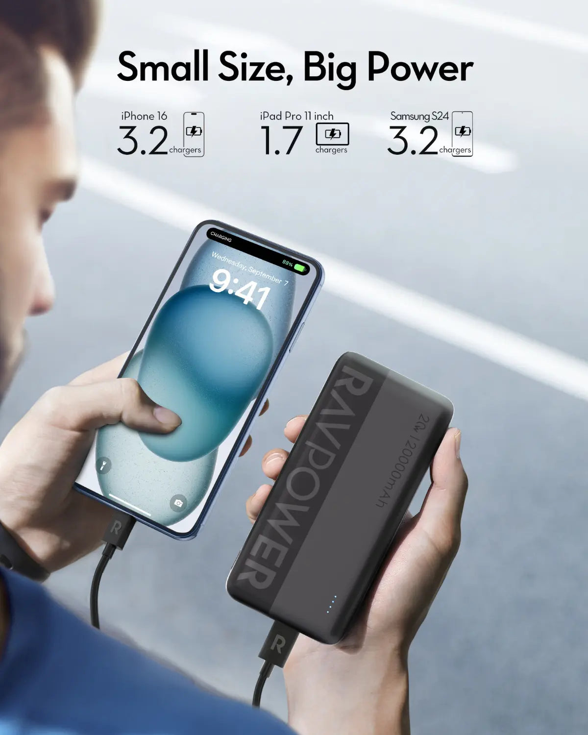 Bankeya Hêzê ya RAVPower RP-PB1229 20,000mAh bi Şarjkirina Bilez a 22.5W SCP & 20W PD - Reş | Bankeya Hêzê ya RAVPower RP-PB1229 20000mAh – Şarjkirina Bilez a 22.5W SCP & 20W PD – Reş
