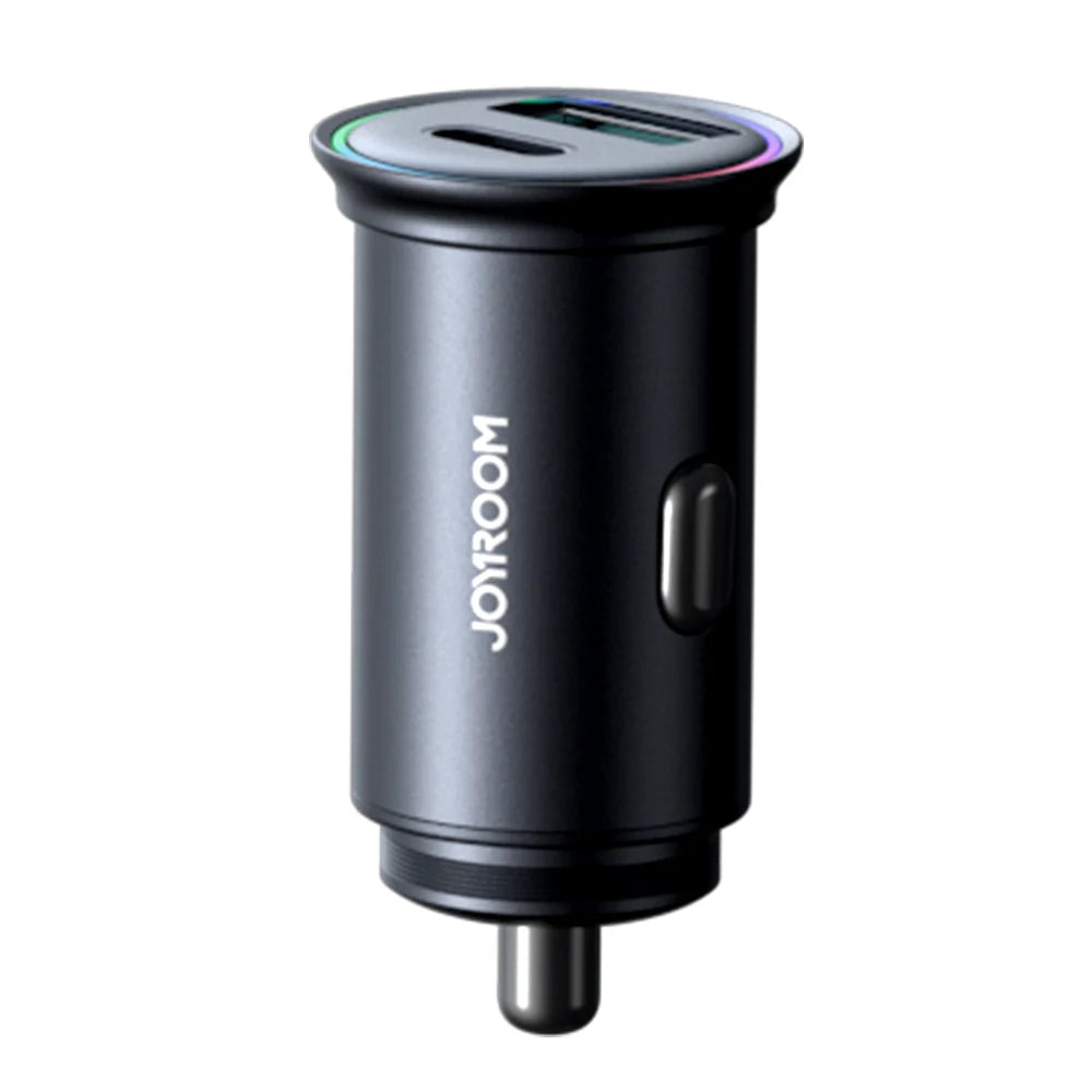 شاحن سيارة جويرووم ميني بمنفذي تايب سي ويو اس بي اي وبقدرة شحن 60 واط | Joyroom JR-CCN04 60W A+C Mini Metal Car Charger