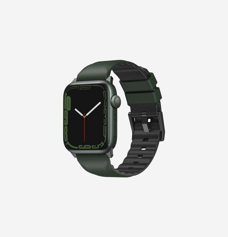 UNIQ Linus AiroSoft silicone Apple Watch band Hunter Green