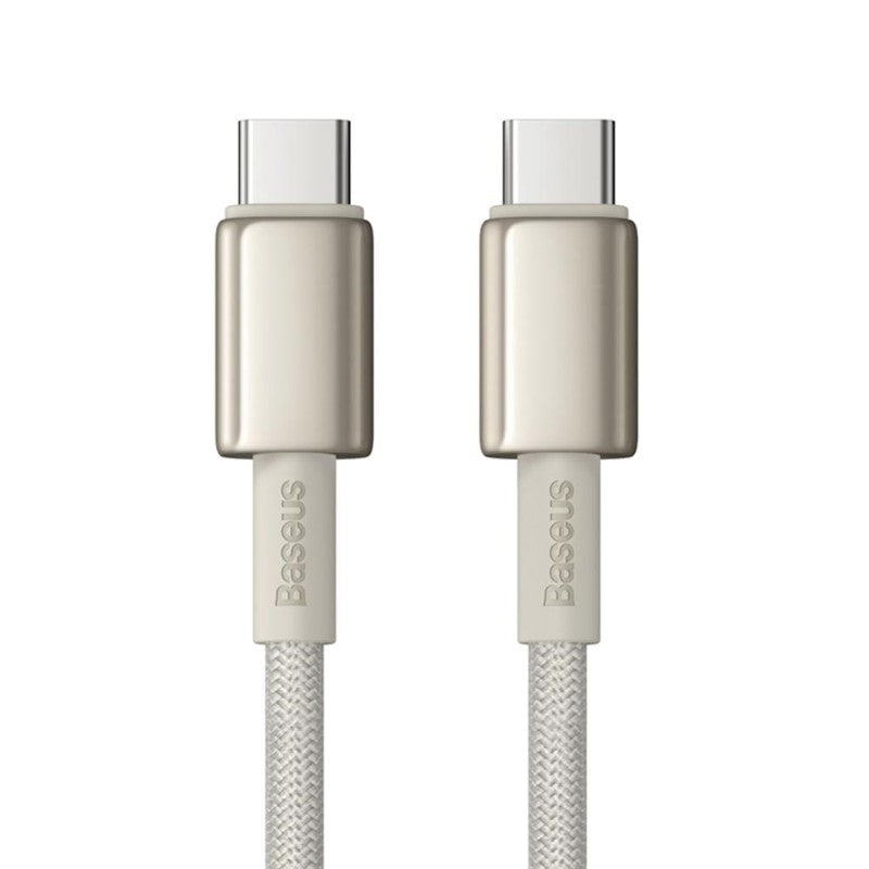كابل شحن سريع Baseus Tungsten Gold Fast Charging Data Cable Type-C to Type-C 100W 1m Titanium Galaxy Gold