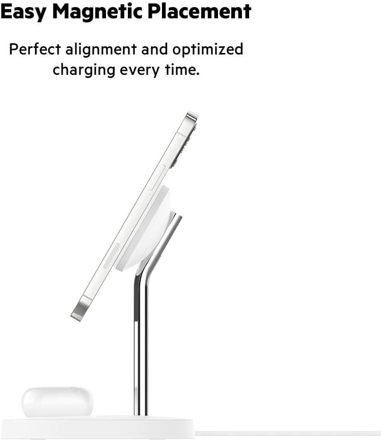 Şarjêra Bêtêl a Belkin 2-di-1ê de bi MagSafe 15W Barkirina Bilez - Şarjêra Bêtêl a Belkin 2-di-1ê de bi MagSafe, Barkirina Bilez a 15W ji bo iPhone û cîhazên