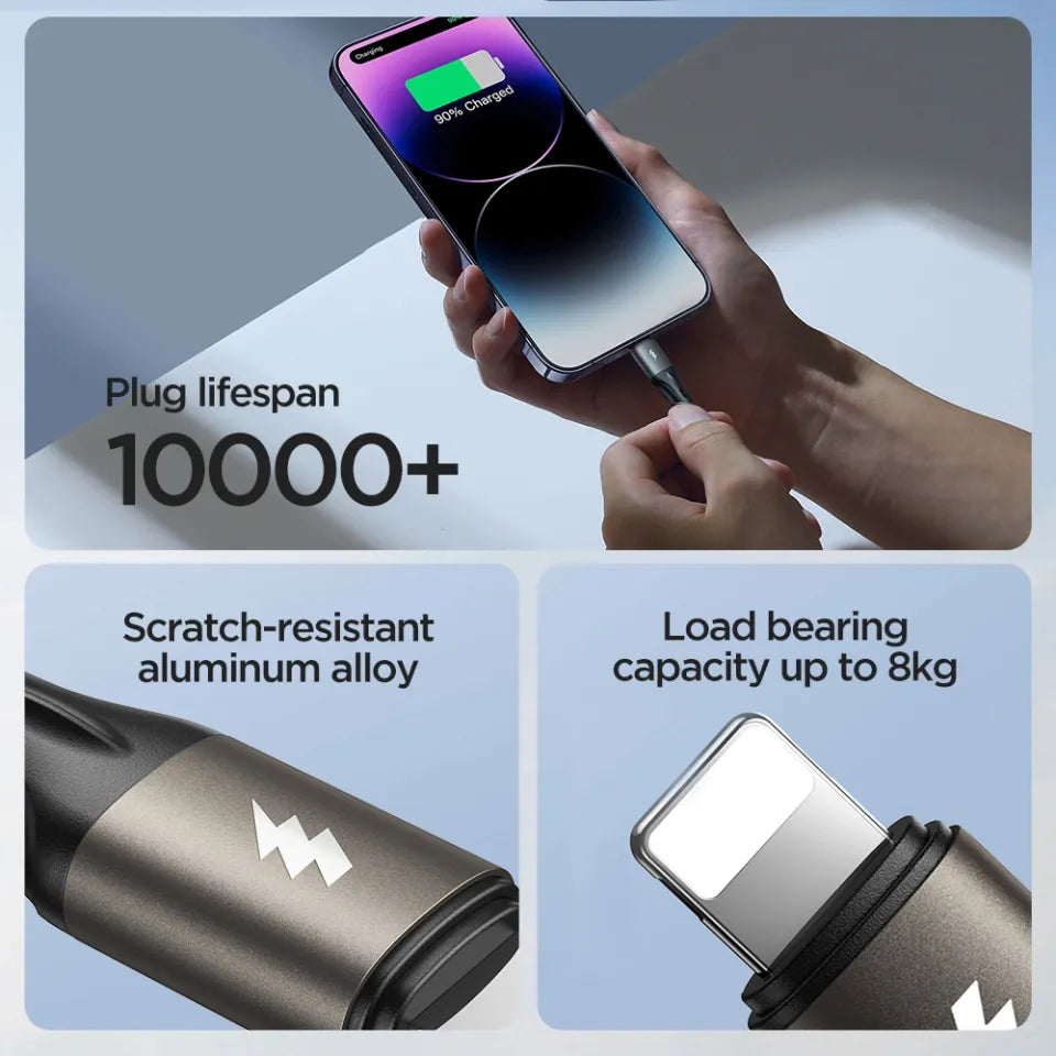 JOYROOM S-A25 18W 18W Kabloya Daneyên Şarjkirina Bilez a USB-A bo Lightning - 1.2m - Reş | JOYROOM S-A25 3A 18W Kabloya Daneyên Şarjkirina Bilez a USB-A bo Lightning 1.2m – Reş