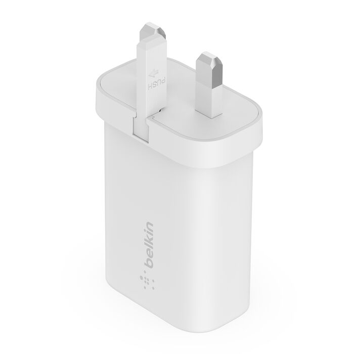 شاحن جداري بيلكن BoostCharge بمنفذ تايب سي وبقدرة شحن 25 واط | Belkin BoostCharge 25W wall charger with PPS USB charger plug with USB-C Power Delivery