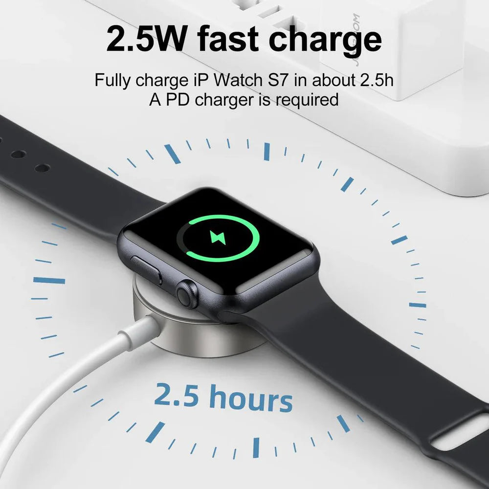 Şarjêra Magnetîk a JOYROOM S-IW004 ji Tîpa C bo iWatch - Bilez û Kompakt, Kabloya 1.2m
