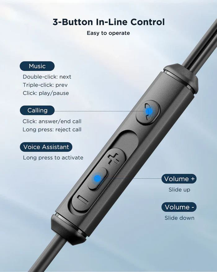 سماعات أذن جويرووم بمنفذ تايب سي وجودة صوت فائقة - اسود | JOYROOM Type C Half In Ear Earphones Superior Sound Quality - Black