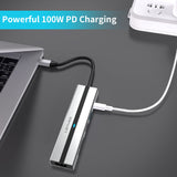 هب تايب سي Lenyes AX128 محول 6 في 1 نقل بيانات سريع توصيل شاشات وأجهزة خارجية وشحن | Lenyes AX128 6-in-1 USB-C Hub High-Speed Data Transfer Display Output and Charging