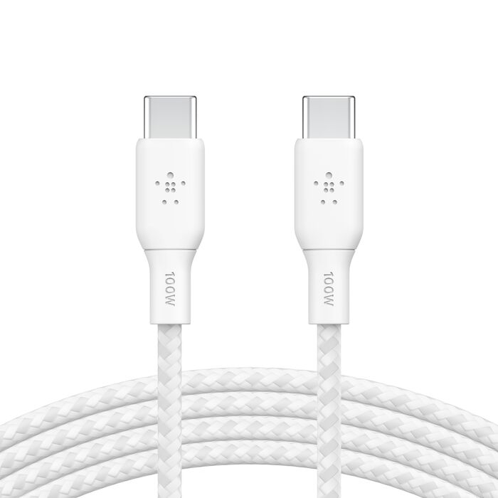 كيبل بيلكن BoostCharge تايب سي الى تايب سي بقدرة شحن 100 واط وطول 2 متر | Belkin BoostCharge USB-C to USB-C Cable 100W 2m