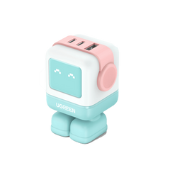شاحن سريع Ugreen USB-A+2*USB-C 65W Robot GaN Tech Fast Charger