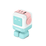 شاحن سريع Ugreen USB-A+2*USB-C 65W Robot GaN Tech Fast Charger