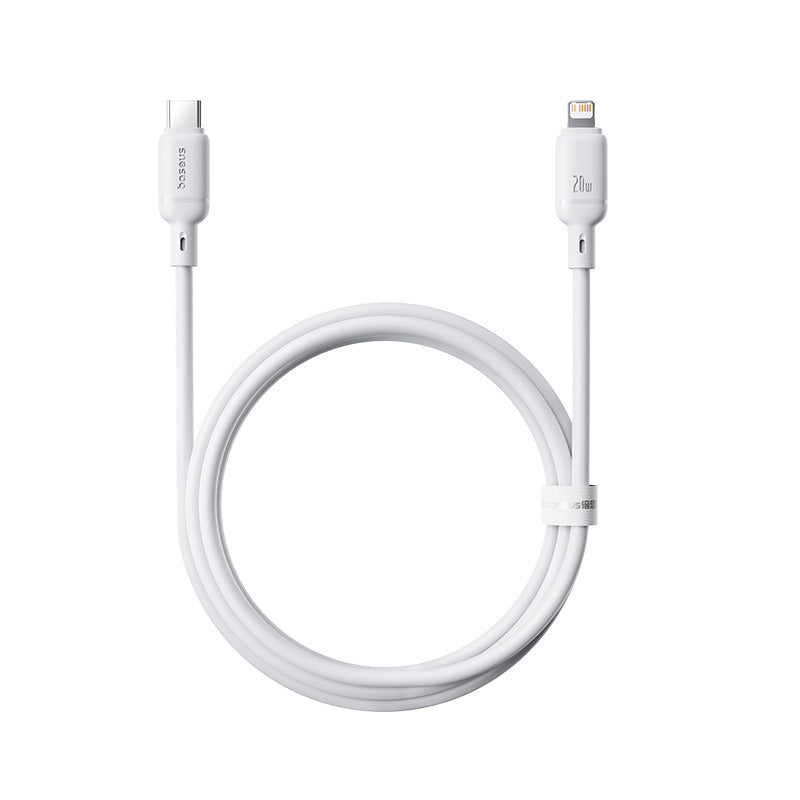 Baseus Silky Cable C→iP 20W 2m White - كابل بيسوس سيلكي شحن سريع 20 واط 2 متر أبيض
