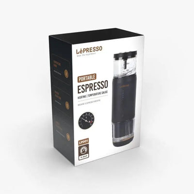 ماكينة إسبريسو محمولة LePresso مع مقياس حرارة حراري – أسود | LePresso Portable Espresso Machine with Thermal Meter – Black