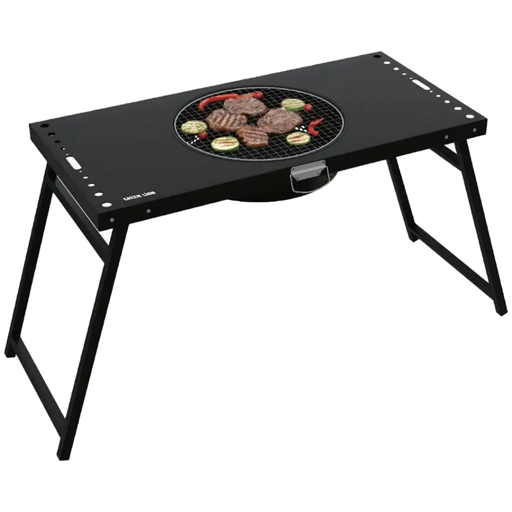 Green Lion Portable BBQ Camping Table Black GNPOBBQTBK - Main