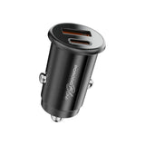 شاحن سيارة بورودو بلو منفذين 30 واط مع كيبل Type-C للايتننغ - أسود | Porodo Blue Dual Port 30W Car Charger with C-L Cable Black