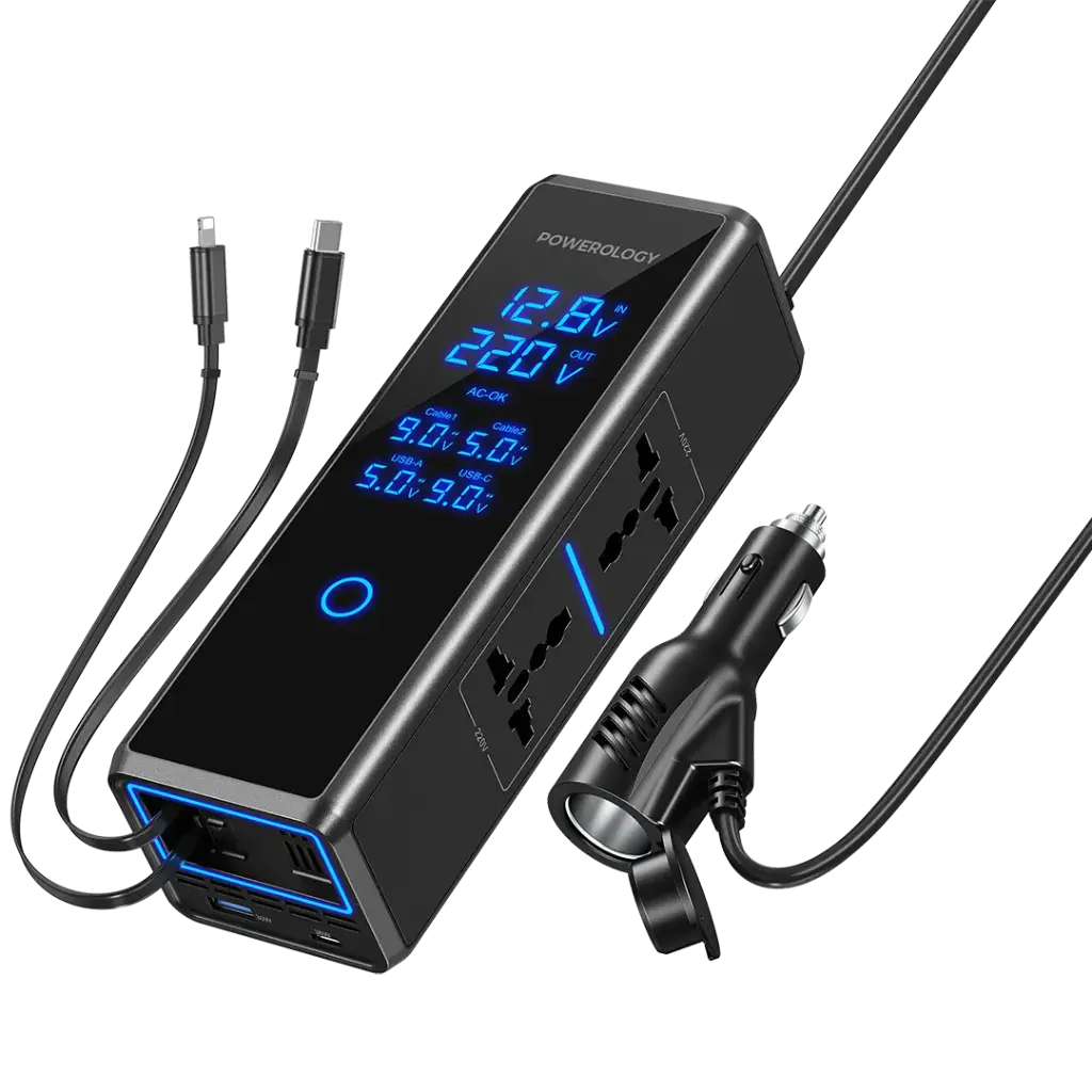 Powerology 300W Car Power Inverter Black