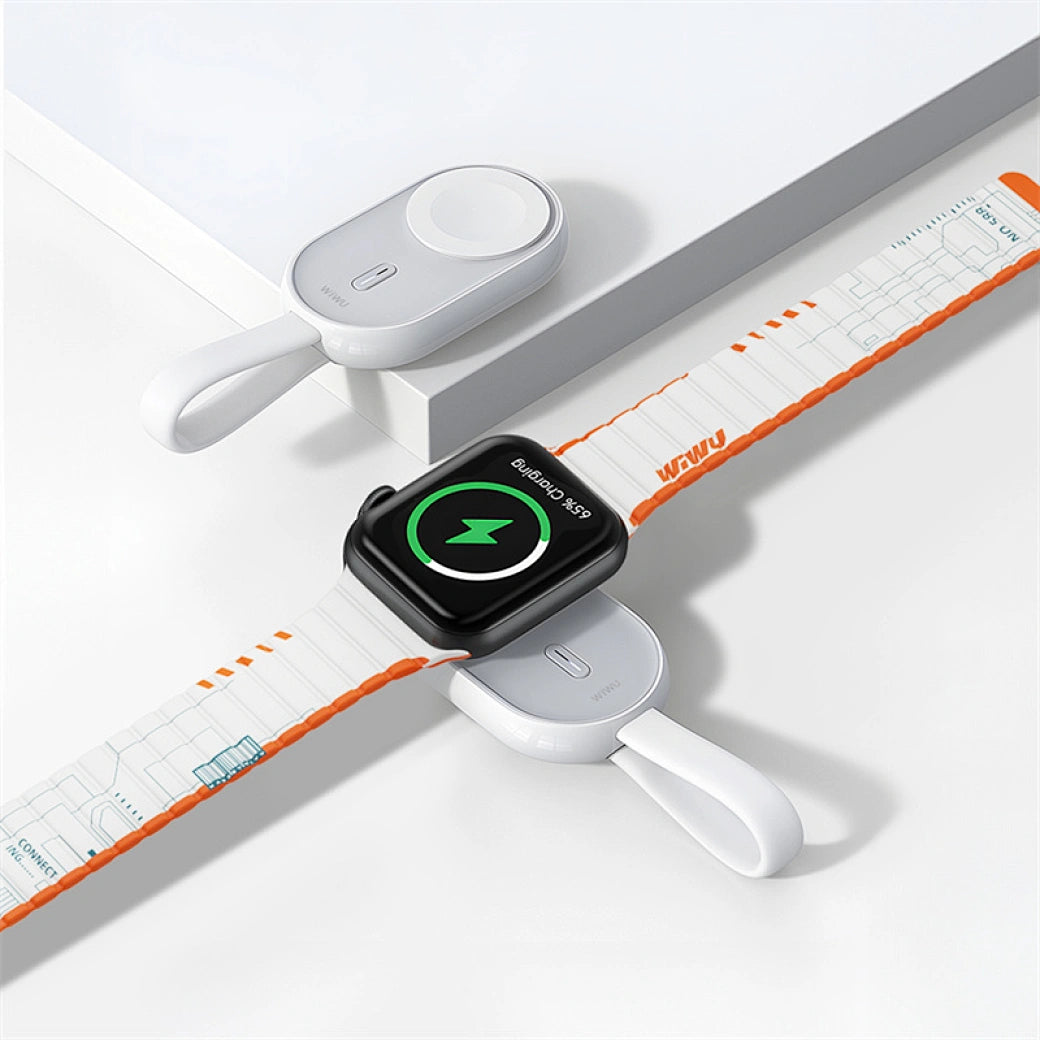 Şarjêra Bêtêl a 2-di-1ê ya Portable WiWU M20 bi Banka Hêzê ya 1200mAh - Şarjêra Bêtêl a 2-di-1ê de bi Banka Hêzê ya 1200mAh ji bo Saet û Telefonan ji WiWU