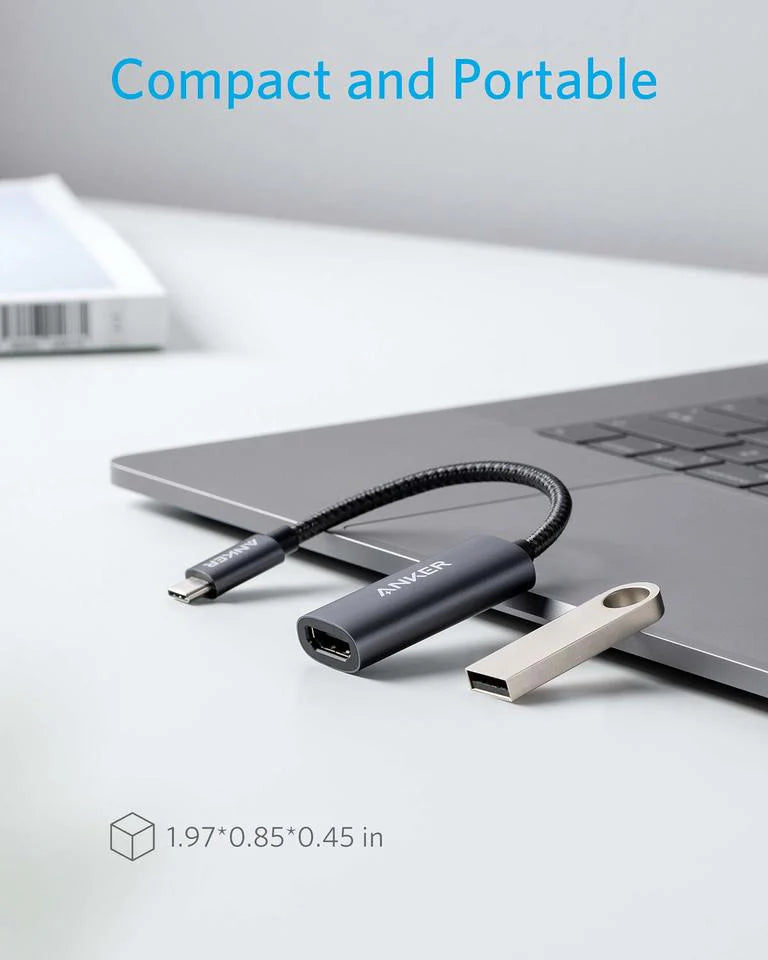 انكر محول يو اس بي سي الى HDMI بدقة 4K - رمادي | Anker 310 USB-C to HDMI Adapter, 4K@60Hz - Gray