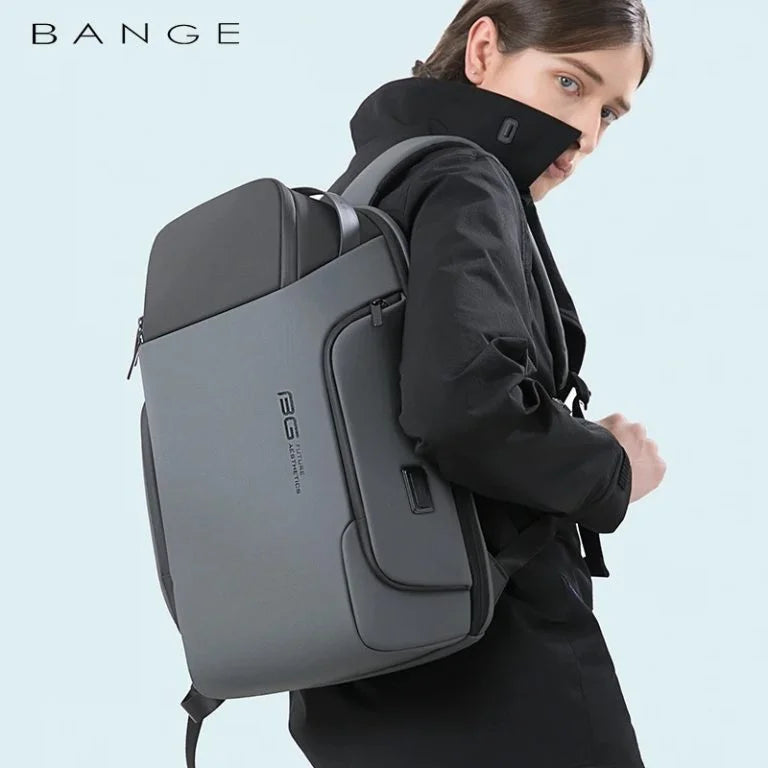 Çenteya Piştê ya Pir-Beş a Bange Dire bi Qulfa TSA û Porta Barkirina USB | Çenteya Piştê ya Laptopê ya Pir-Beş a Future Aesthetic a Bange Dire - Reş