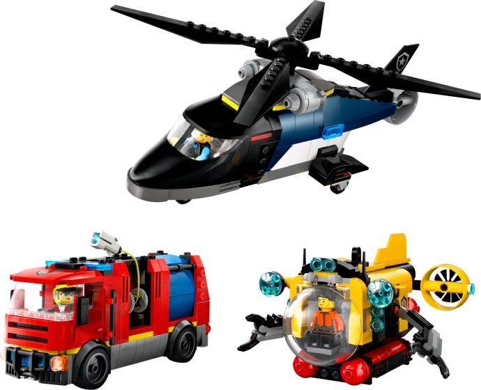 LEGO City Helicopter, Fire Truck & Submarine Remix 60462 - set image