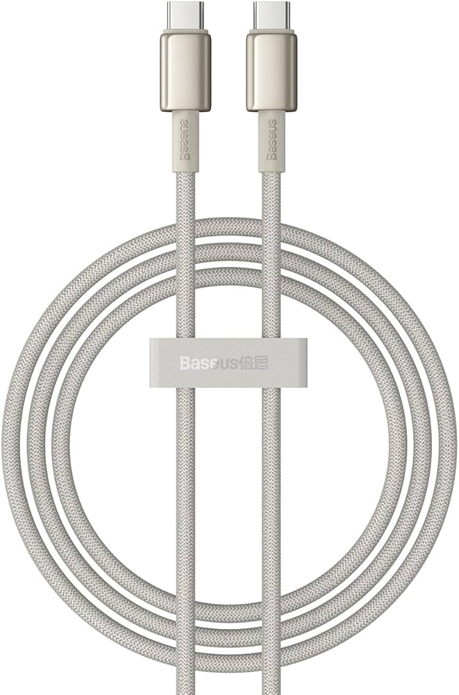 Baseus Tungsten Gold USB-C to USB-C Cable 100W 1m - Navy Blue | كابل تايب سي بيسوس تنجستن جولد شحن سريع 100 واط 1 متر - أزرق